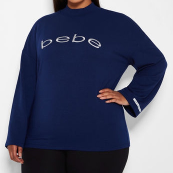 NWT- BeBe Navy Crewneck Sweatshirt XL - Picture 2 of 4